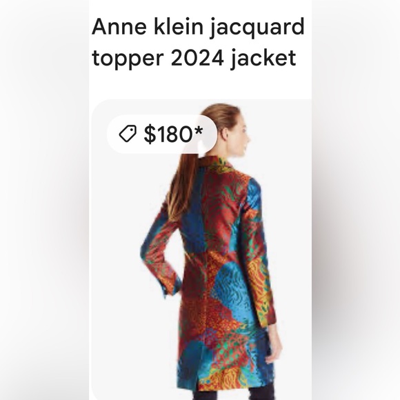 Anne Klein jacket, perfect jacquard silk, slender silhouetted, gift  no Tags !! - Picture 3 of 13